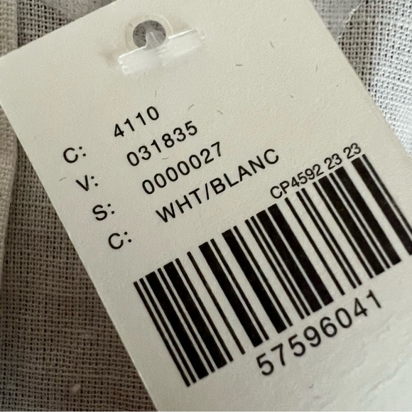 NWT Antthropologie Pilcro Nayeli White Beaded Cotton Linen Buttondown, size M - Picture 13 of 16